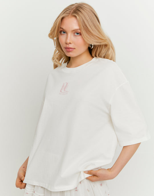 Oversized Printed T-Shirt | Off White