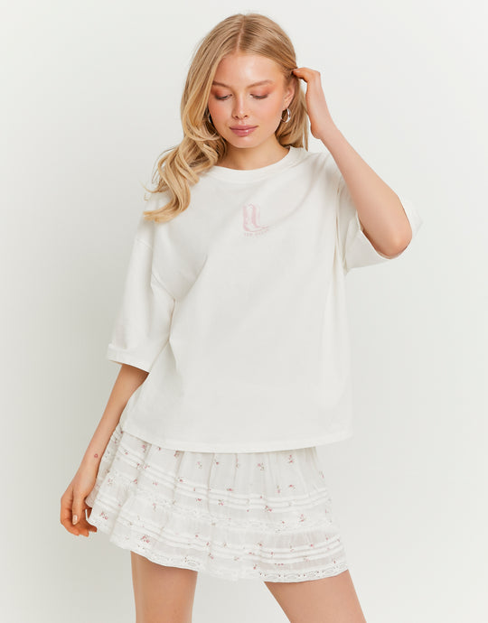 Oversized Printed T-Shirt | Off White