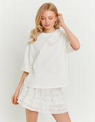Oversized Printed T-Shirt | Off White