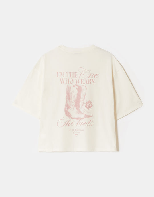 Oversized Printed T-Shirt | Off White