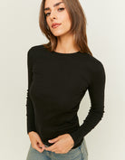 Wash Long Sleeves T-shirt | Black