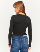 Cropped Top with Side Lace up | Black
