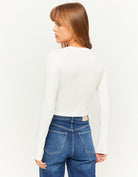 Cropped Top with Side Lace up | Off White