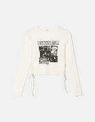 Cropped Top with Side Lace up | Off White