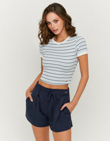Basic T-shirt Short Sleeves | Blue Striped