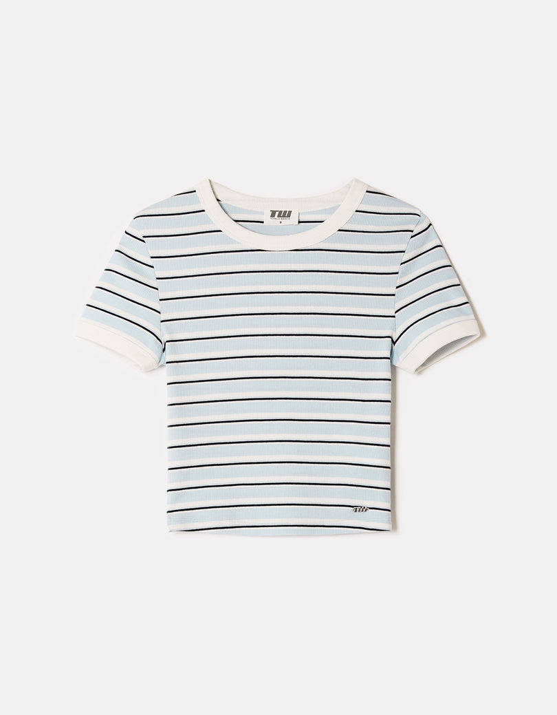 Basic T-shirt Short Sleeves | Blue Striped