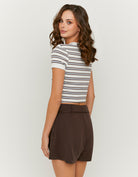 Basic T-shirt Short Sleeves | Brown Striped