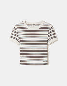 Basic T-shirt Short Sleeves | Brown Striped