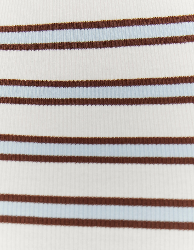 Basic T-shirt Short Sleeves | Brown Striped