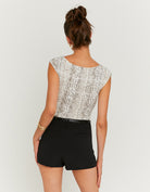 Print Round Neck Top | Snake Print