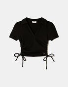 Polo Ruched T-shirt | Black