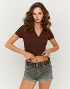 Polo Ruched T-shirt | Brown