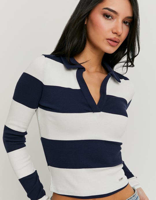 Polo T-Shirt | White-Navy