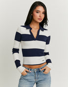 Polo T-Shirt | White-Navy