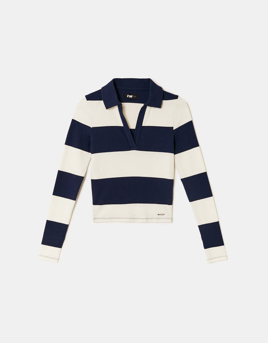 Polo T-Shirt | White-Navy