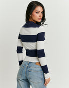 Polo T-Shirt | White-Navy