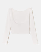 Backless T-shirt with Lace Trims | White