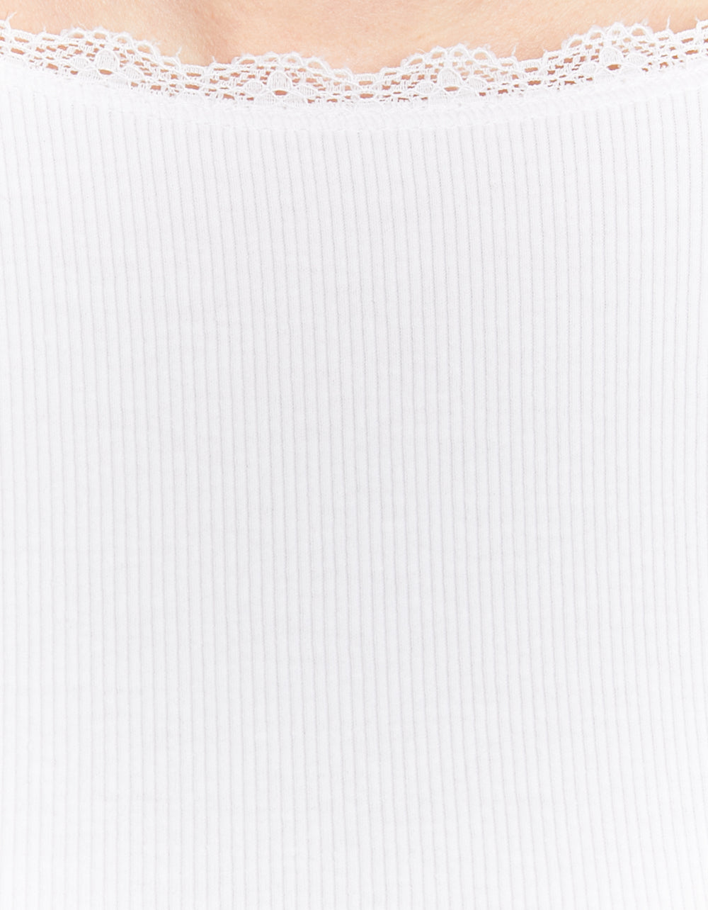 Backless T-shirt with Lace Trims | White