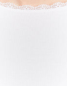 Backless T-shirt with Lace Trims | White