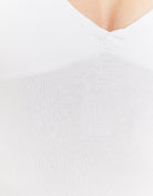 Basic Top with Twisted Front Knot | White