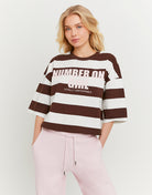 Oversized Printed T-shirt | Brown