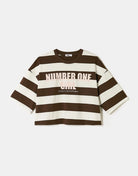 Oversized Printed T-shirt | Brown