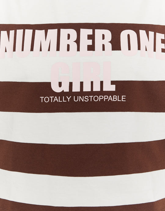Oversized Printed T-shirt | Brown
