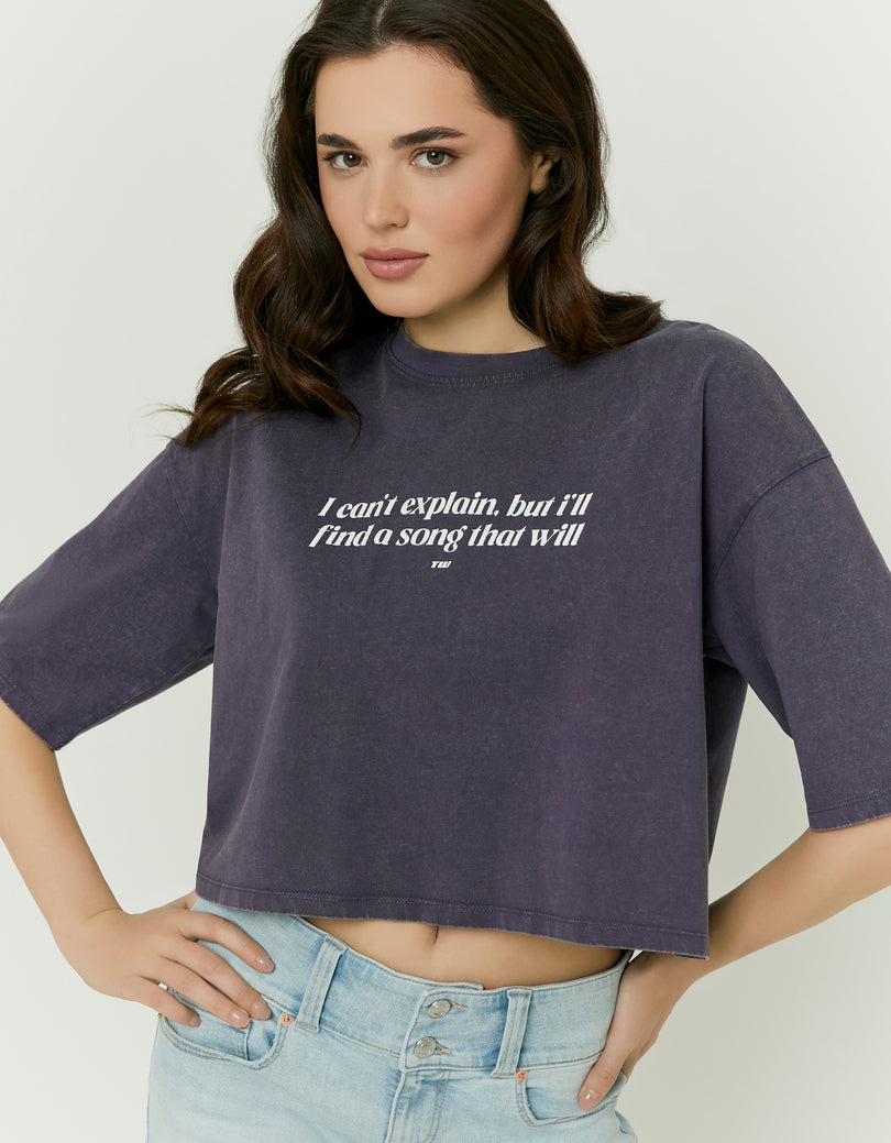 Oversized Printed T-Shirt | Purple
