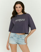 Oversized Printed T-Shirt | Purple