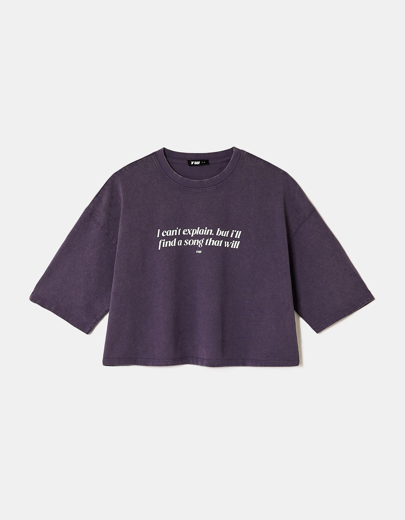 Oversized Printed T-Shirt | Purple