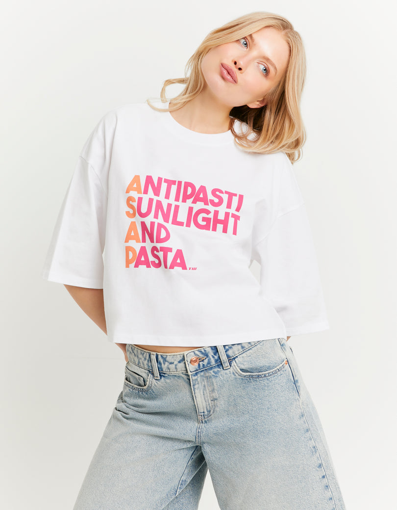 Oversized Printed T-Shirt | White
