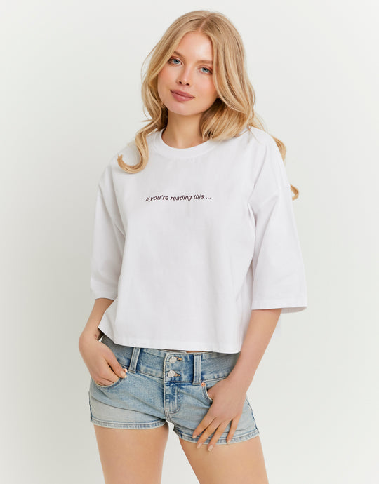 Oversized Printed T-Shirt | White