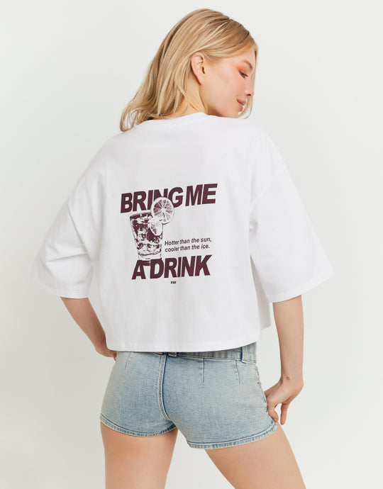 Oversized Printed T-Shirt | White