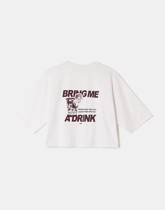 Oversized Printed T-Shirt | White