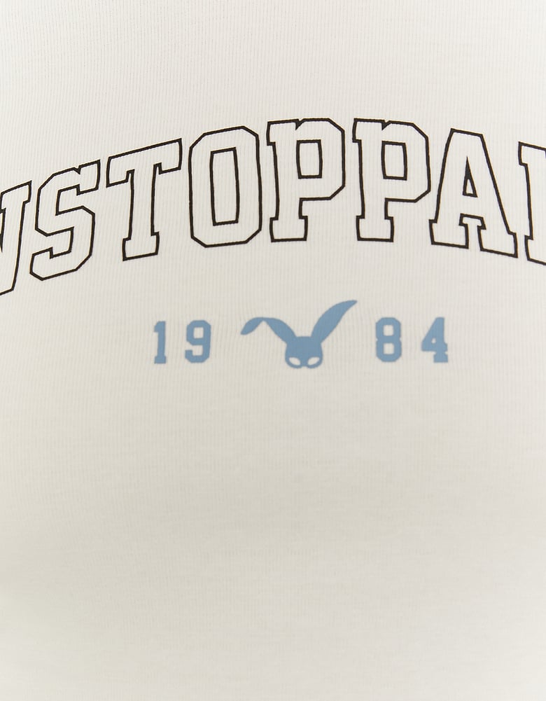 Cropped Printed T-shirt | Off White