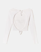 Printed T-shirt with Open Back | White