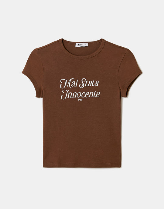 Printed T-shirt | Brown