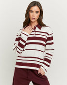 Striped Polo | Bordeau