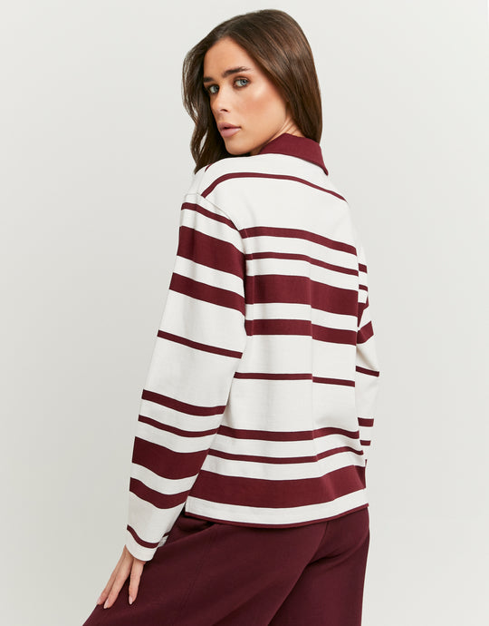 Striped Polo | Bordeau