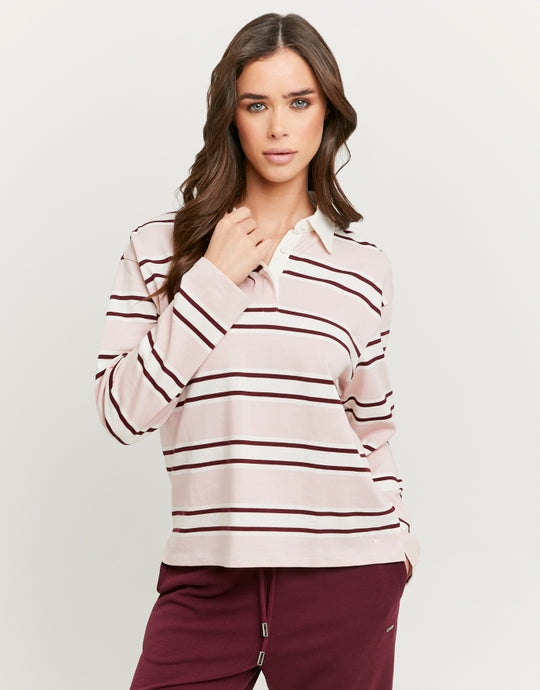 Striped Polo | Pink