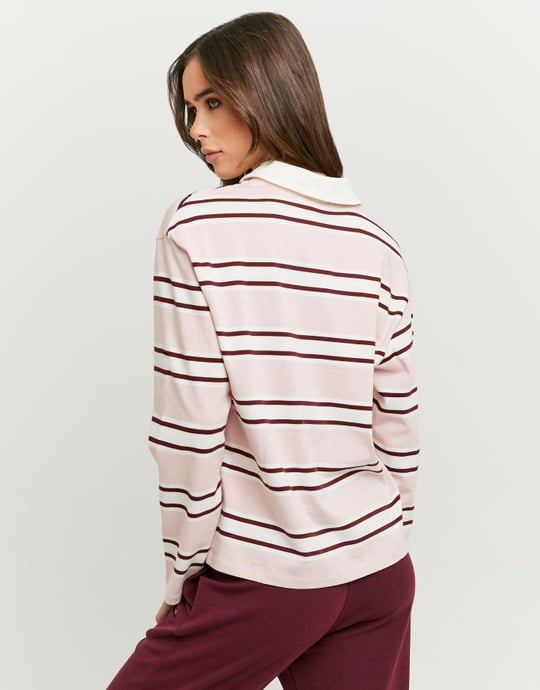 Striped Polo | Pink