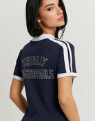 Printed Polo T-shirt | Navy