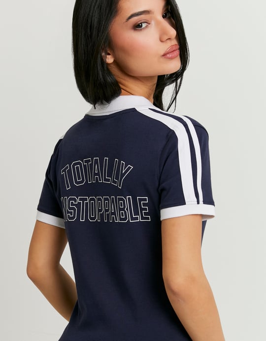 Printed Polo T-shirt | Navy