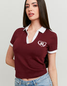 Printed Polo T-shirt | Bordeau