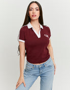 Printed Polo T-shirt | Bordeau