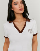 Printed Polo T-shirt | White