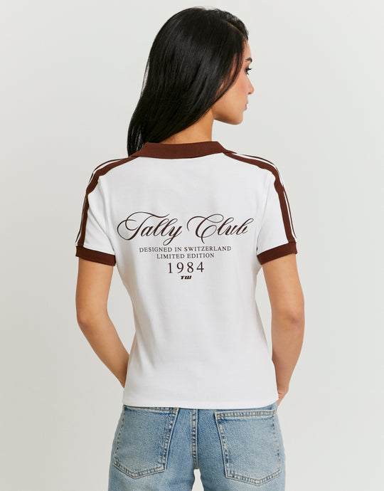 Printed Polo T-shirt | White