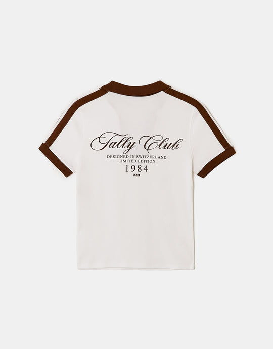 Printed Polo T-shirt | White
