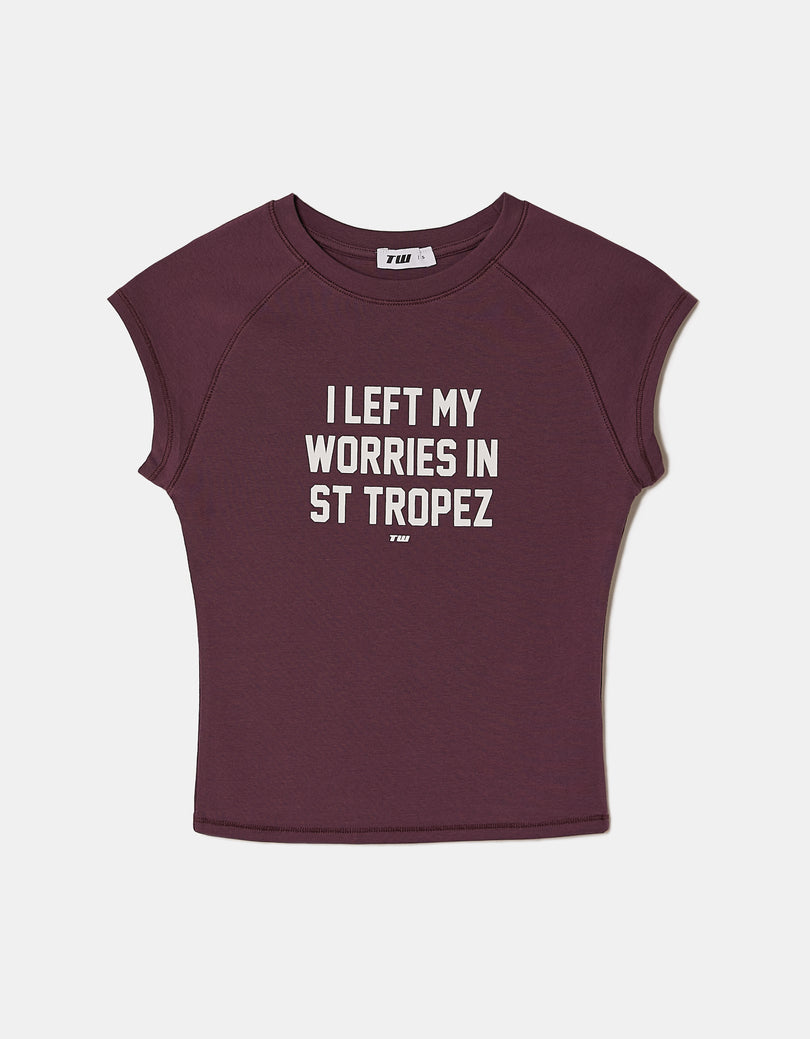 Printed T-Shirt | Bordeau