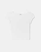 Boat Neck Basic T-Shirt | White